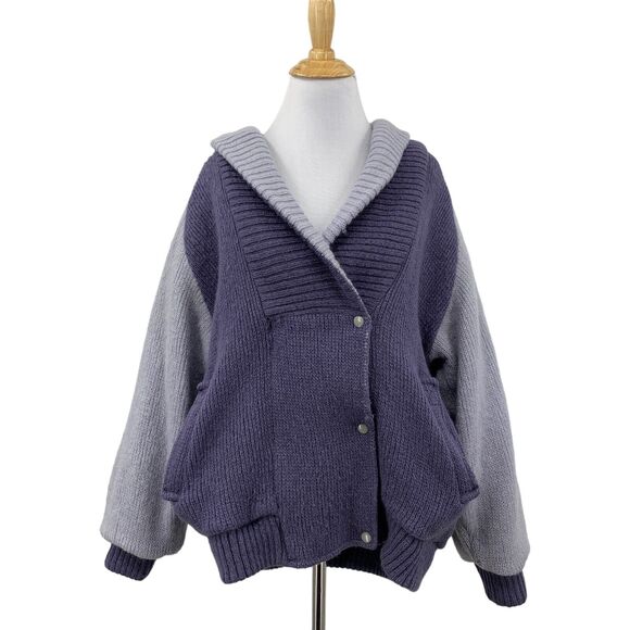 Alafoss Icewool Cardigan Womens M Medium Iron Coal Wool Blend Made In Iceland - Picture 1 of 16